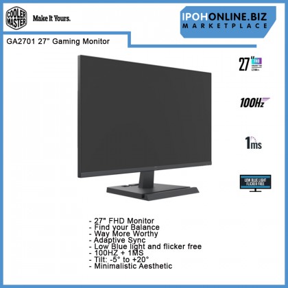 COOLER MASTER GA2701 27" FHD 100Hz HDMI VGA Gaming Monitor with Adaptive Sync 