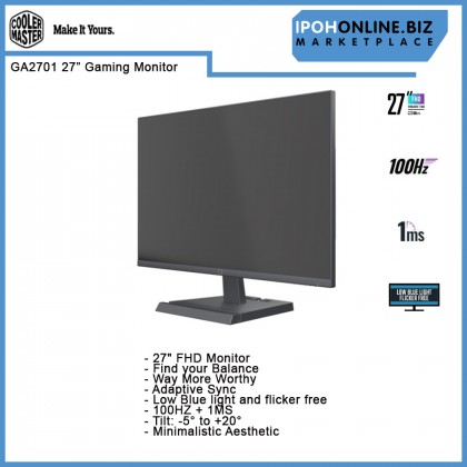 COOLER MASTER GA2701 27" FHD 100Hz HDMI VGA Gaming Monitor with Adaptive Sync 