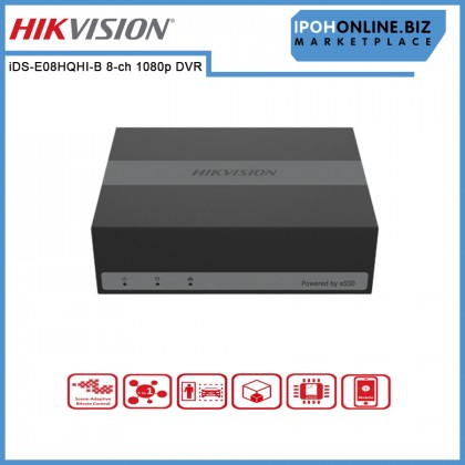 HIKVISION iDS-E08HQHI-B 8 channel 1080p 1U H.265 3K 5MP eSSD AcuSense HDMI VGA CCTV DVR 1TB 2 WEEKS