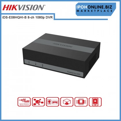 HIKVISION iDS-E08HQHI-B 8 channel 1080p 1U H.265 3K 5MP eSSD AcuSense HDMI VGA CCTV DVR 1TB 2 WEEKS