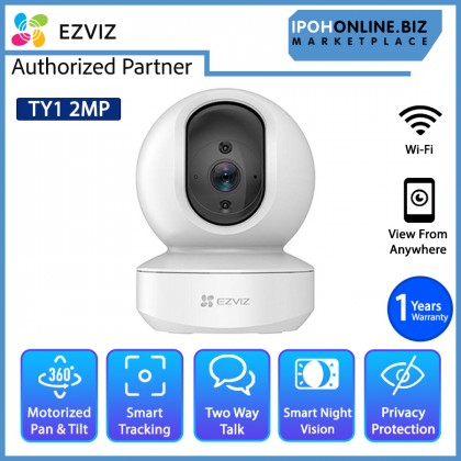 EZVIZ TY1 2MP 1080P FHD Smart Wi-Fi Pan & Tilt CCTV Camera CS-TY1-B0-1G2WF EZVIZ TY1 2MP 1080P FHD Smart Wi-Fi Pan & Tilt CCTV Camera CS-TY1-B0-1G2WF