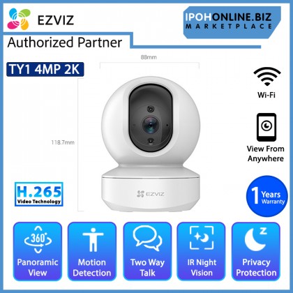 EZVIZ TY1 2K 4MP H.265 Smart Wi-Fi Pan & Tilt CCTV Camera CS-TY1-C0-8B4WF