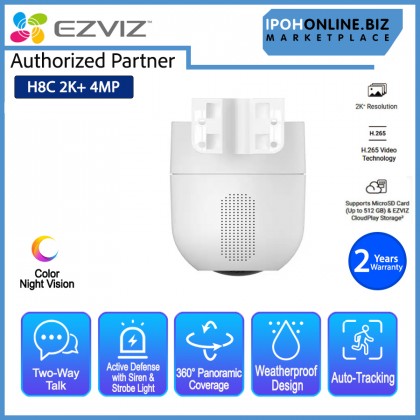 EZVIZ H8c 2K⁺ 4MP 4mm Smart Home Weatherproof Pan & Tilt Wi-Fi CCTV Camera CS-H8c EZVIZ H8c 2K⁺ 4MP 4mm Smart Home Weatherproof Pan & Tilt Wi-Fi CCTV Camera CS-H8c