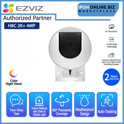 EZVIZ H8c 2K⁺ 4MP 4mm Smart Home Weatherproof Pan & Tilt Wi-Fi CCTV Camera CS-H8c EZVIZ H8c 2K⁺ 4MP 4mm Smart Home Weatherproof Pan & Tilt Wi-Fi CCTV Camera CS-H8c
