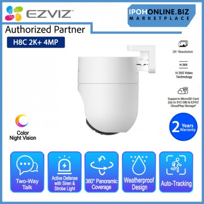 EZVIZ H8c 2K⁺ 4MP 4mm Smart Home Weatherproof Pan & Tilt Wi-Fi CCTV Camera CS-H8c EZVIZ H8c 2K⁺ 4MP 4mm Smart Home Weatherproof Pan & Tilt Wi-Fi CCTV Camera CS-H8c