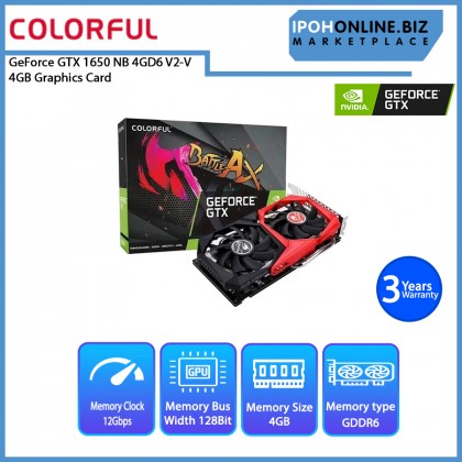 Colorful GeForce GTX 1650 NB 4GD6 V2-V DP HDMI DVI Graphics Card