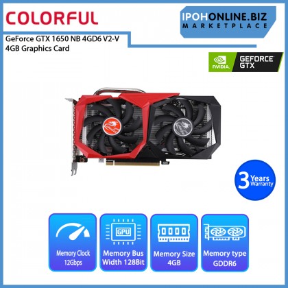 Colorful GeForce GTX 1650 NB 4GD6 V2-V DP HDMI DVI Graphics Card