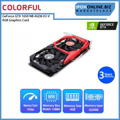 Colorful GeForce GTX 1650 NB 4GD6 V2-V DP HDMI DVI Graphics Card
