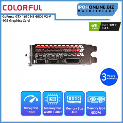 Colorful GeForce GTX 1650 NB 4GD6 V2-V DP HDMI DVI Graphics Card
