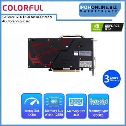 Colorful GeForce GTX 1650 NB 4GD6 V2-V DP HDMI DVI Graphics Card