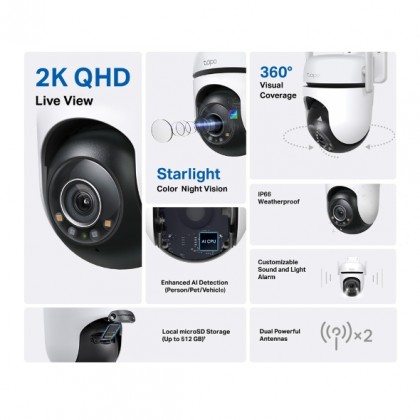 TP-LINK TAPO C520WS QHD 4MP CCTV Pan Tilt AI Outdoor Home WIFI Network Security Camera TP-LINK TAPO C520WS QHD 4MP CCTV Pan Tilt AI Outdoor Home WIFI Network Security Camera