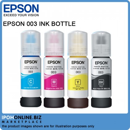 EPSON INK BOTTLE C/M/Y/K 65ML FOR EPSON L1110/L3100/L3101/L3110/L3150/L5190-BULK PACK (NO BOX)