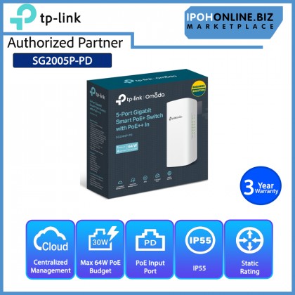 TP-LINK SG2005P-PD Omada 5-Port Gigabit Smart PoE+ Switch With PoE++ In