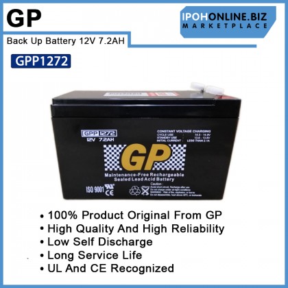 GP Back Up Battery 12V 7.2AH Rechargeable Sealed Lead Acid VRLA Battery - Original