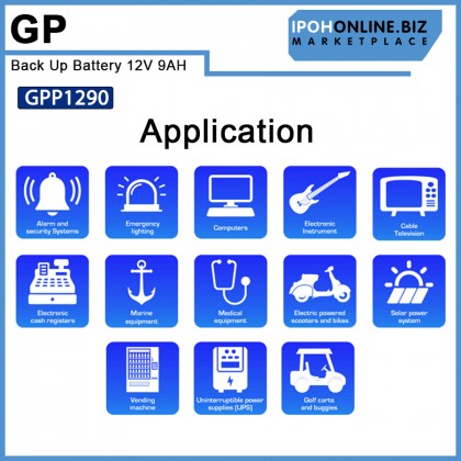 GP Back Up Battery 12V 9AH Rechargeable Sealed Lead Acid VRLA Battery - Original