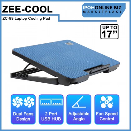 Zee-Cool ZC-99 Laptop Led Cooling Pad USB Ports 2 Support Up to 17” Laptop