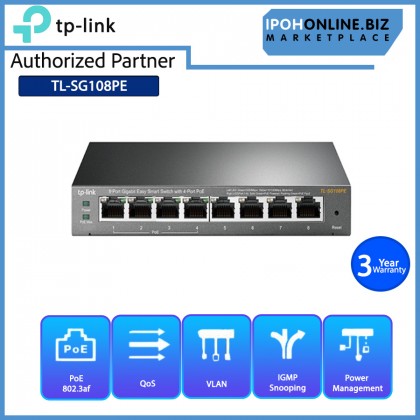 TP-LINK TL-SG108PE 8-Port Gigabit Easy Smart Switch With 4-Port PoE