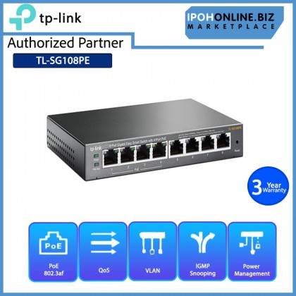 TP-LINK TL-SG108PE 8-Port Gigabit Easy Smart Switch With 4-Port PoE