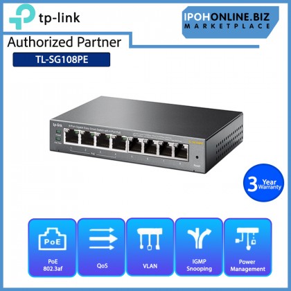 TP-LINK TL-SG108PE 8-Port Gigabit Easy Smart Switch With 4-Port PoE