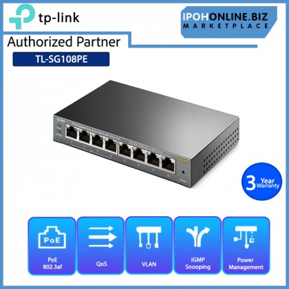 TP-LINK TL-SG108PE 8-Port Gigabit Easy Smart Switch With 4-Port PoE