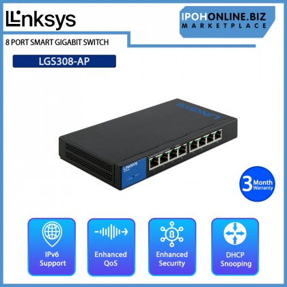 LINKSYS LGS308-AP 8 Port Smart Gigabit Switch