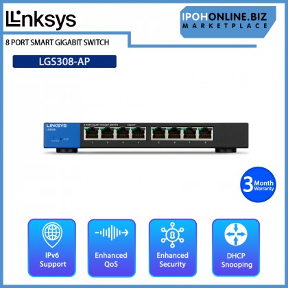 LINKSYS LGS308-AP 8 Port Smart Gigabit Switch