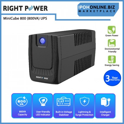 Right Power MiniCube 800 (800VA) with Built In Voltage Stabilizer UPS