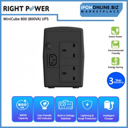 Right Power MiniCube 800 (800VA) with Built In Voltage Stabilizer UPS