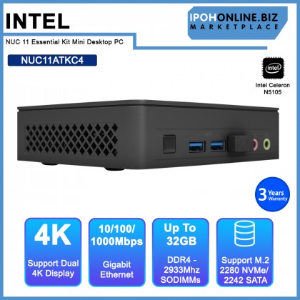 Intel NUC 11 Essential Kit NUC11ATKC4 Mini Desktop PC (Celeron N5105,2.90GHz/ 2xDDR4/ M.2 Gen3)