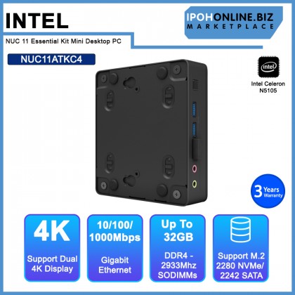 Intel NUC 11 Essential Kit NUC11ATKC4 Mini Desktop PC (Celeron N5105,2.90GHz/ 2xDDR4/ M.2 Gen3)