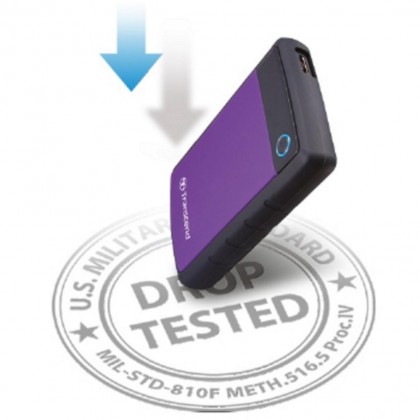 Transcend 1TB StoreJet H3 Military Drop Tested USB 3.0 1TB Portable Hard Drive - Purple