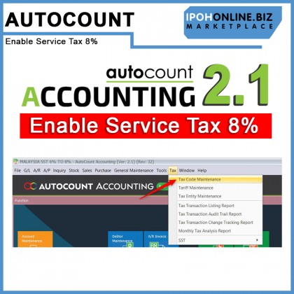 AutoCount Accounting 2.1 Enable Service Tax 8% Installation Pendrive