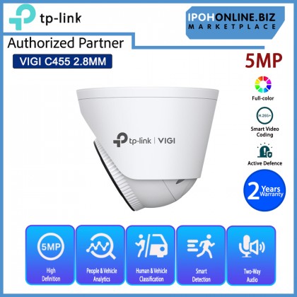 TP-LINK VIGI C455 2.8MM 5MP FULL COLOR Turret Network Camera