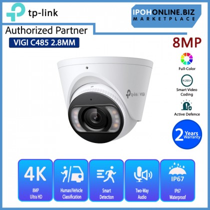 TP-LINK VIGI C485 2.8MM 8MP Full-Color Turret Network Camera