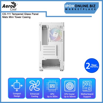 AEROCOOL CS-111 TEMPERED GLASS PANEL MATX MINI TOWER CASING
