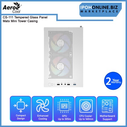 AEROCOOL CS-111 TEMPERED GLASS PANEL MATX MINI TOWER CASING