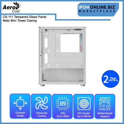AEROCOOL CS-111 TEMPERED GLASS PANEL MATX MINI TOWER CASING