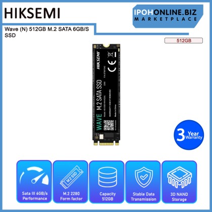 HIKSEMI 512GB WAVE (N) M.2 SATA 6GB/S SSD HIKSEMI 512GB WAVE (N) M.2 SATA 6GB/S SSD