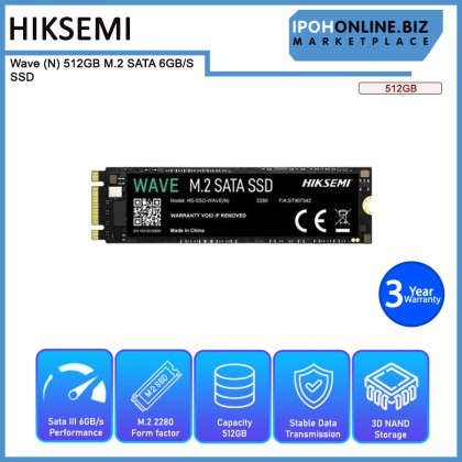 HIKSEMI 512GB WAVE (N) M.2 SATA 6GB/S SSD HIKSEMI 512GB WAVE (N) M.2 SATA 6GB/S SSD