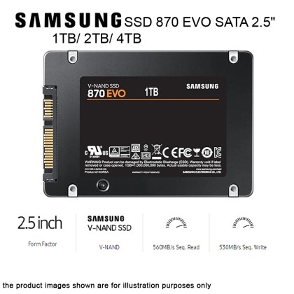 SAMSUNG SSD 870 EVO SATA 2.5" 1TB/2TB/4TB SAMSUNG SSD 870 EVO SATA 2.5" 1TB/2TB/4TB