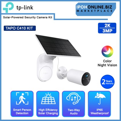 TP-LINK TAPO C410 KIT Solar-Powered Security Camera Kit 2K 3MP Camera System TP-LINK TAPO C410 KIT Solar-Powered Security Camera Kit 2K 3MP Camera System
