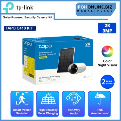 TP-LINK TAPO C410 KIT Solar-Powered Security Camera Kit 2K 3MP Camera System TP-LINK TAPO C410 KIT Solar-Powered Security Camera Kit 2K 3MP Camera System