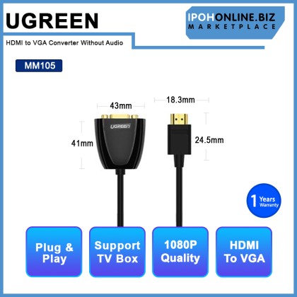 UGREEN HDMI to VGA Converter Without Audio 25cm