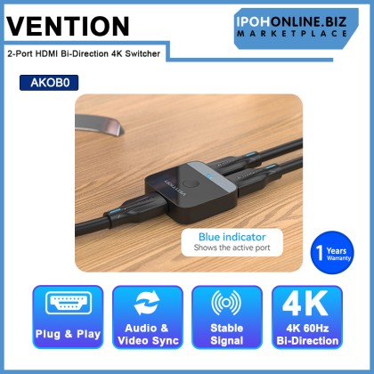 Vention HDMI Splitter 4K 60Hz HDMI 2.0 Switcher 1 in 2 / 2 in 1 Bi-Direction for PS4 TV XBOX360 Adapt