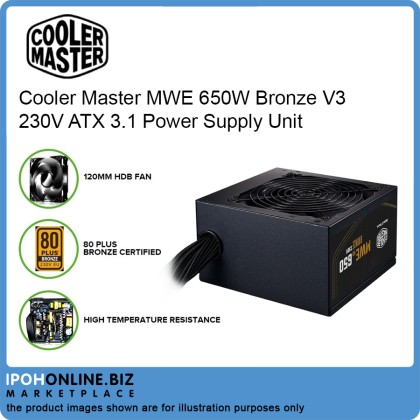 Cooler Master MWE 650W Bronze V3 230V ATX 3.1 Power Supply Unit Cooler Master MWE 650W Bronze V3 230V ATX 3.1 Power Supply Unit