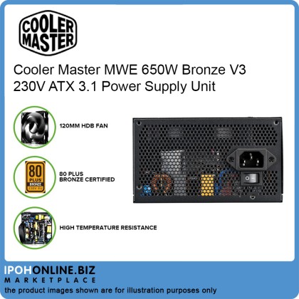 Cooler Master MWE 650W Bronze V3 230V ATX 3.1 Power Supply Unit Cooler Master MWE 650W Bronze V3 230V ATX 3.1 Power Supply Unit