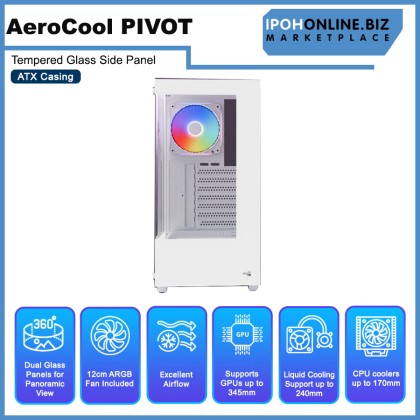 AEROCOOL PIVOT Tempered Glass Side Panel ATX Casing