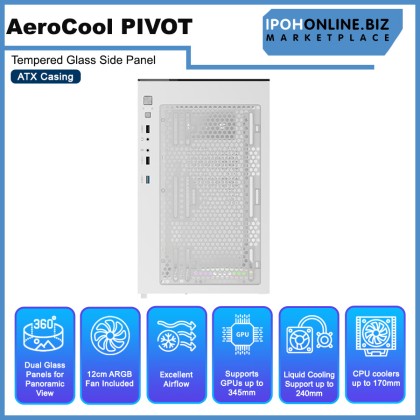 AEROCOOL PIVOT Tempered Glass Side Panel ATX Casing