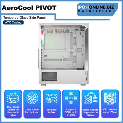 AEROCOOL PIVOT Tempered Glass Side Panel ATX Casing