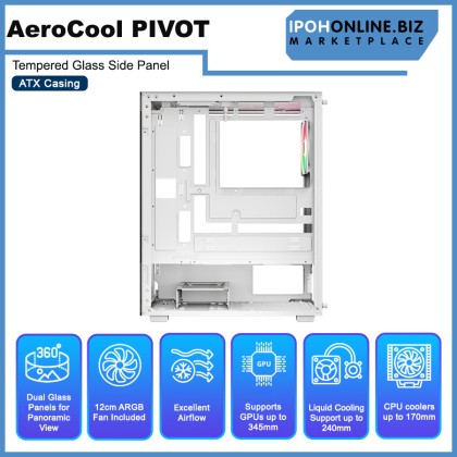 AEROCOOL PIVOT Tempered Glass Side Panel ATX Casing